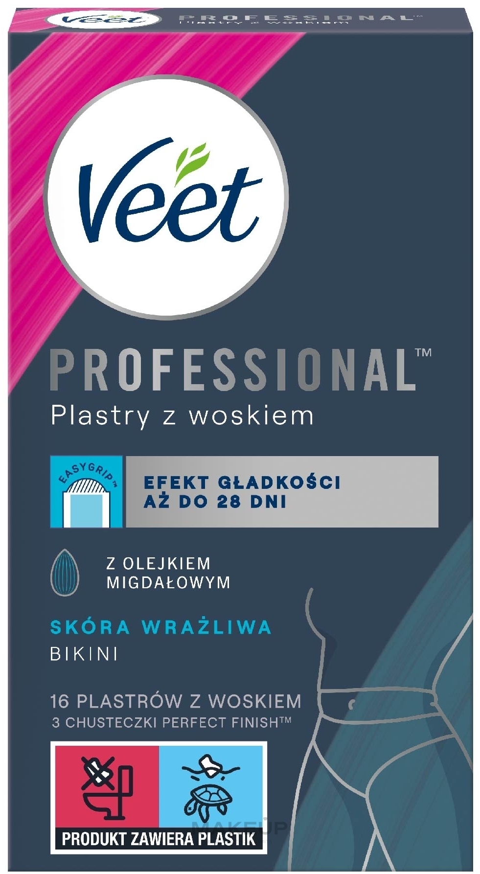 Plastry z woskiem do depilacji strefy bikini o zapachu bławatka - Veet Easy-Gel — Zdjęcie 16 szt.