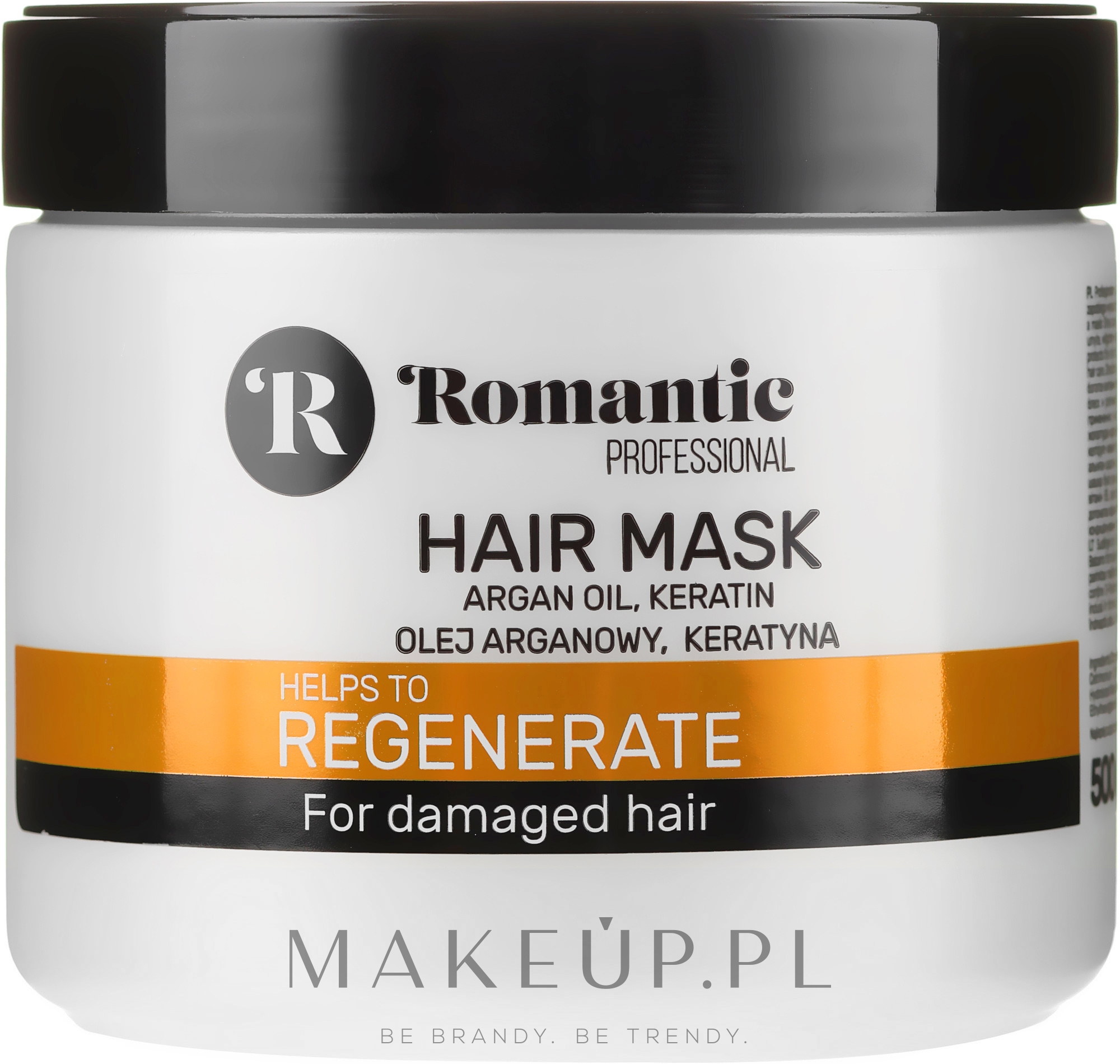 Regenerująca maska do włosów zniszczonych z olejem arganowym i keratyną - Romantic Professional Helps to Regenerate — Zdjęcie 500 ml