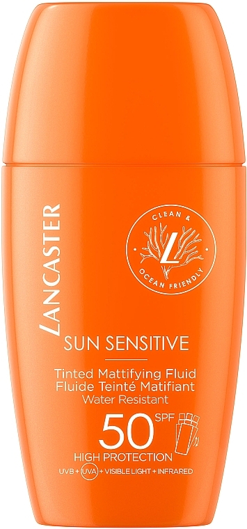 Fluid matujący do twarzy - Lancaster Sun Sensitive Tinted Mattifying Fluid SPF50