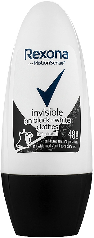 Antyperspirant w kulce - Rexona Invisible Black+White Diamond Deodorant Roll — Zdjęcie N1