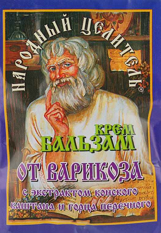 Krem-balsam na żylaki z ekstraktem z kasztanowca - Narodniy tselitel — Zdjęcie N1