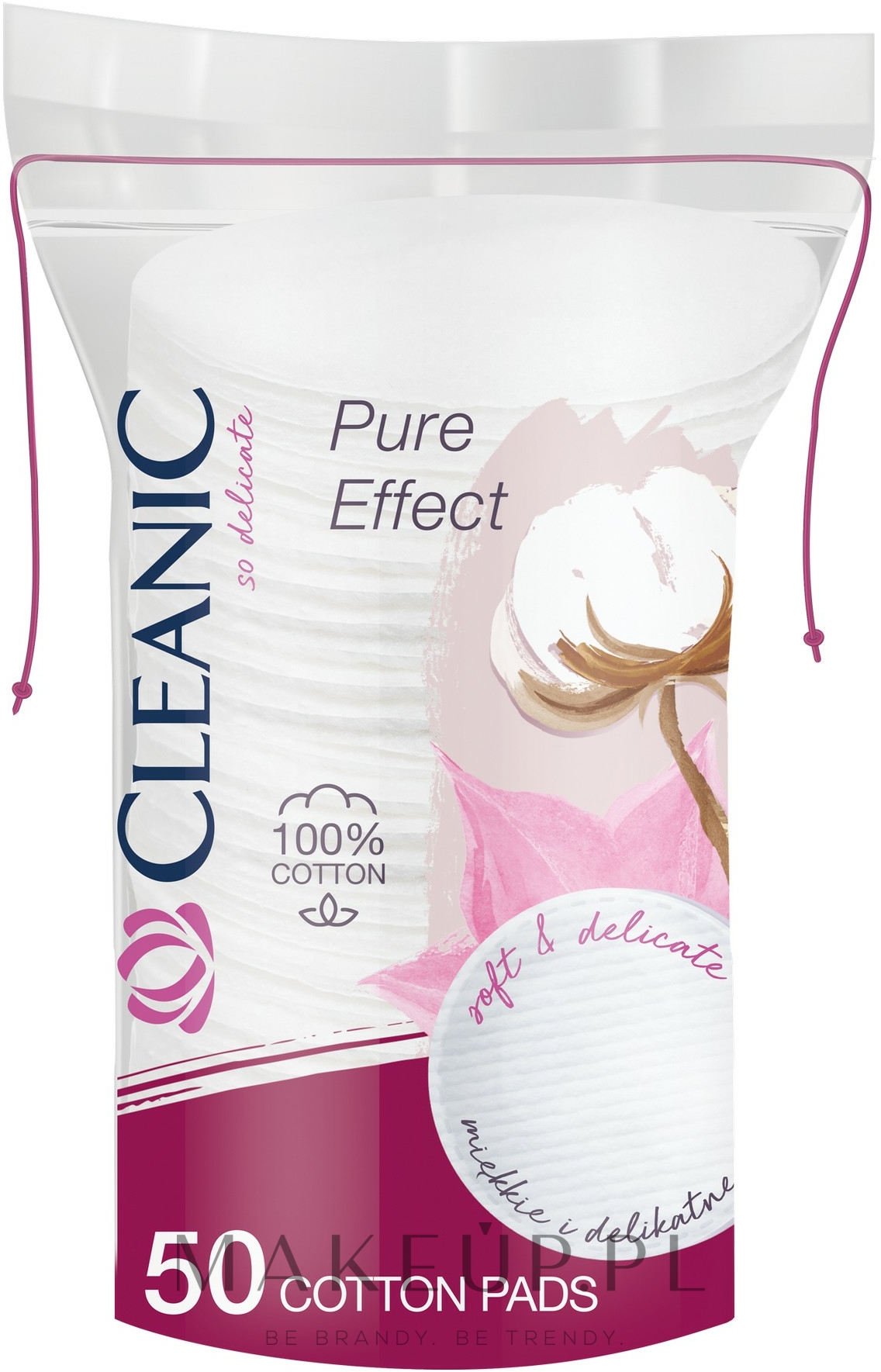 Bawełniane płatki kosmetyczne, 50 szt. - Cleanic Pure Effect — Zdjęcie 50 szt.