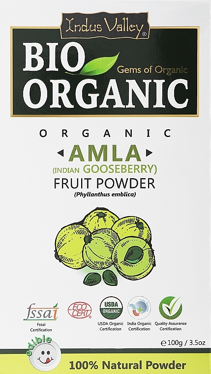 Rozjaśniający puder do włosów - Indus Valley Bio Organic Amla Fruit Powder  — Zdjęcie N1