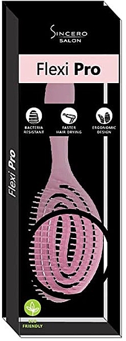 Szczotka do włosów, różowa - Sincero Salon FlexiPro Hair Brush Pink — Zdjęcie N2
