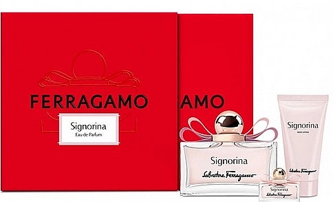 Salvatore Ferragamo Signorina - Zestaw (edp/100ml + edp/5m l+ b/lot/50ml) — Zdjęcie N1