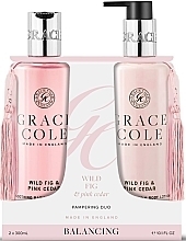 Zestaw - Grace Cole Wild Fig & Pink Cedar Body Duo (sh/gel/300ml + h/body/lot/300ml) — Zdjęcie N1