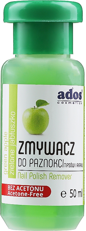 Zmywacz do paznokci bez acetonu Zielone jabłko - Ados Nail Polish Remover — Zdjęcie N1
