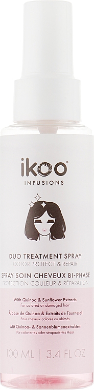 Spray do włosów farbowanych i zniszczonych - Ikoo Infusions Duo Treatment Spray Color Protect & Repair — Zdjęcie N1