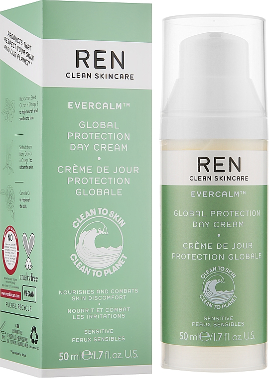 Uspokajający krem na dzień do skóry wrażliwej - REN Evercalm™ Global Protection Day Cream — Zdjęcie N2