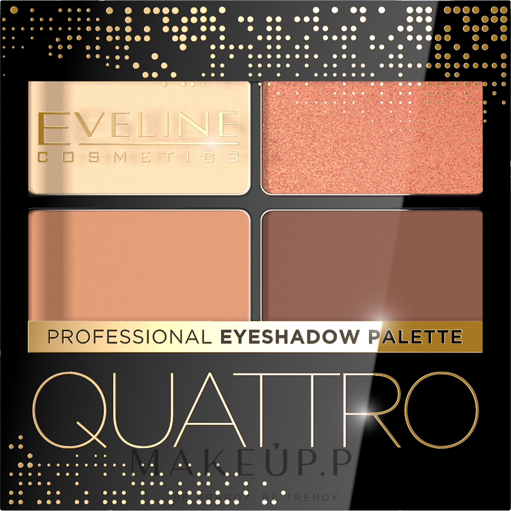 Cienie do powiek z aplikatorem - Eveline Cosmetics Quattro Professional Eyeshadow Palette — Zdjęcie 01