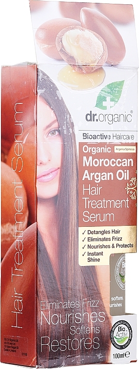 PRZECENA! Serum do włosów z olejem arganowym - Dr Organic Bioactive Haircare Moroccan Argan Oil Hair Treatment Serum * — Zdjęcie N3