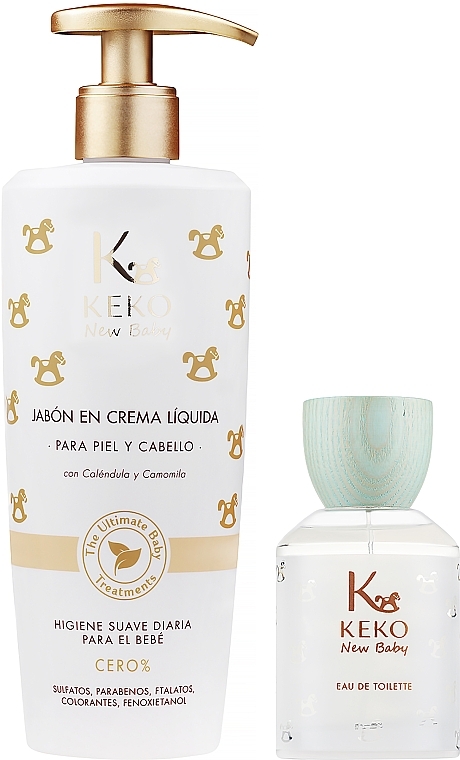 Keko New Baby The Ultimate Baby Treatments - Zestaw (cr soap/500ml + towel/1pc + edt/100ml) — Zdjęcie N3
