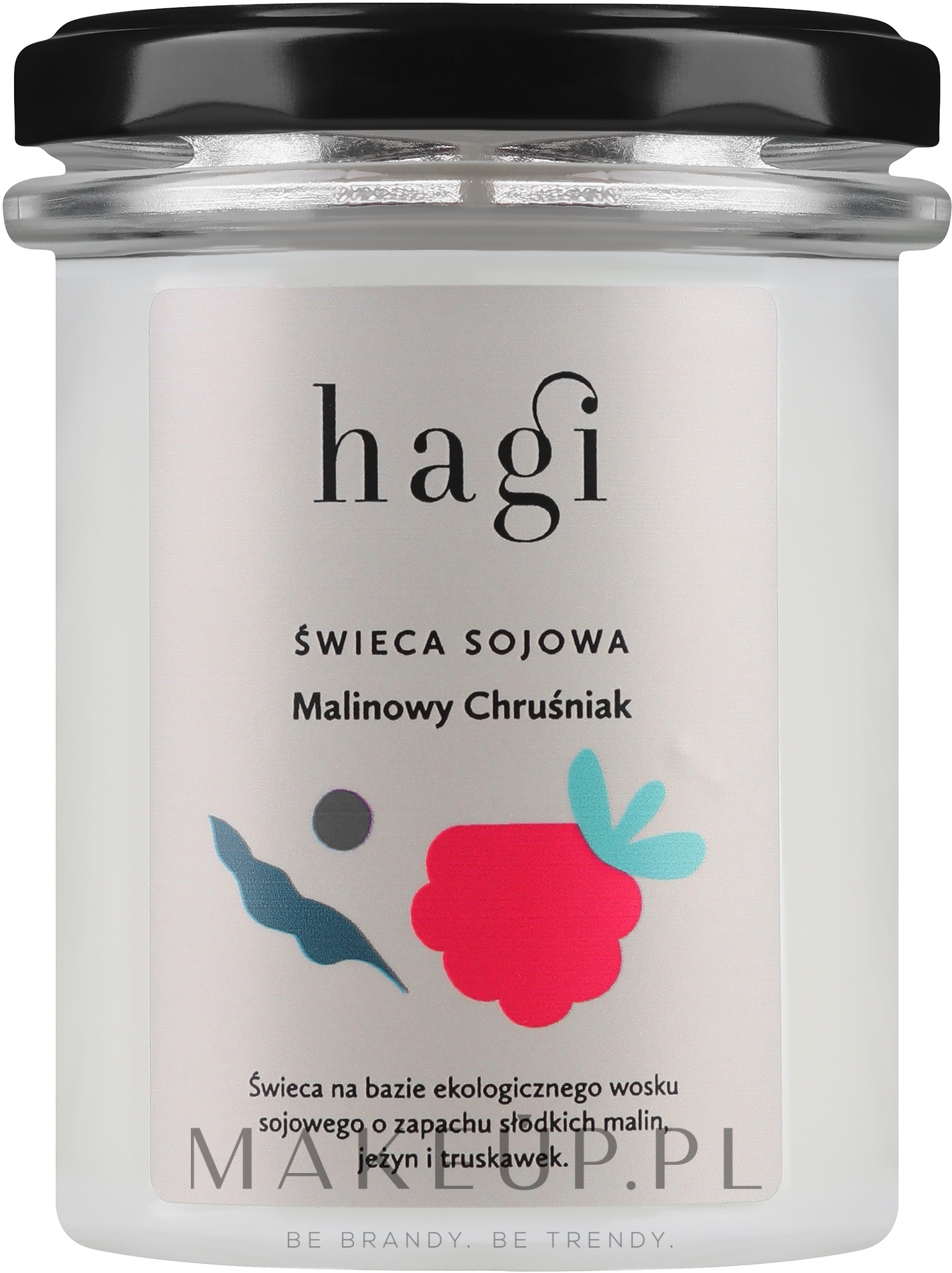 Świeca sojowa Malinowy Chruśniak - Hagi — Zdjęcie 215 g