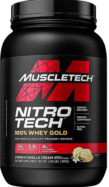 Białko serwatkowe o smaku waniliowym - MuscleTech Nitro-Tech 100% Whey Gold French Vanilla Cream — Zdjęcie N1