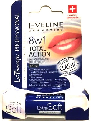 Skoncentrowane serum do ust - Eveline Cosmetics Extra Soft 8 w 1 Total Action