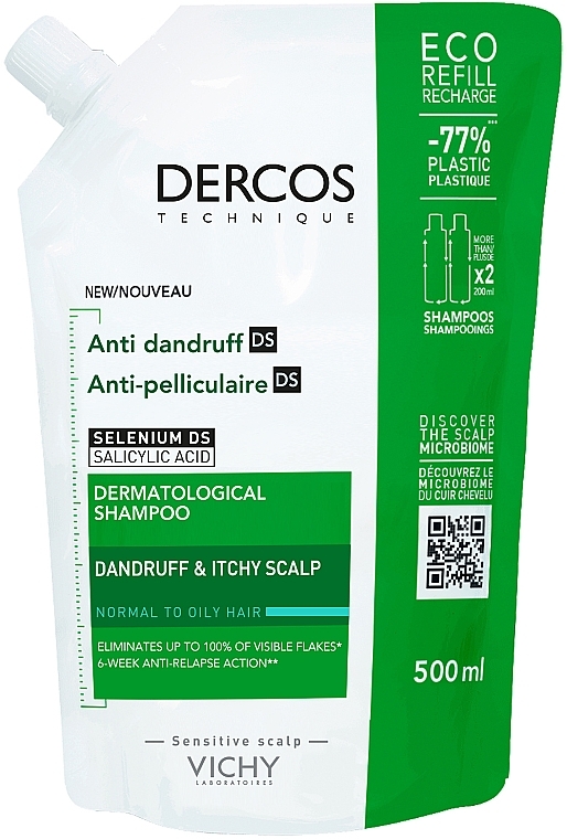 Szampon do włosów - Vichy Dercos Technique Anti-Dandruff Shampoo DS Hair Normal — Zdjęcie N1