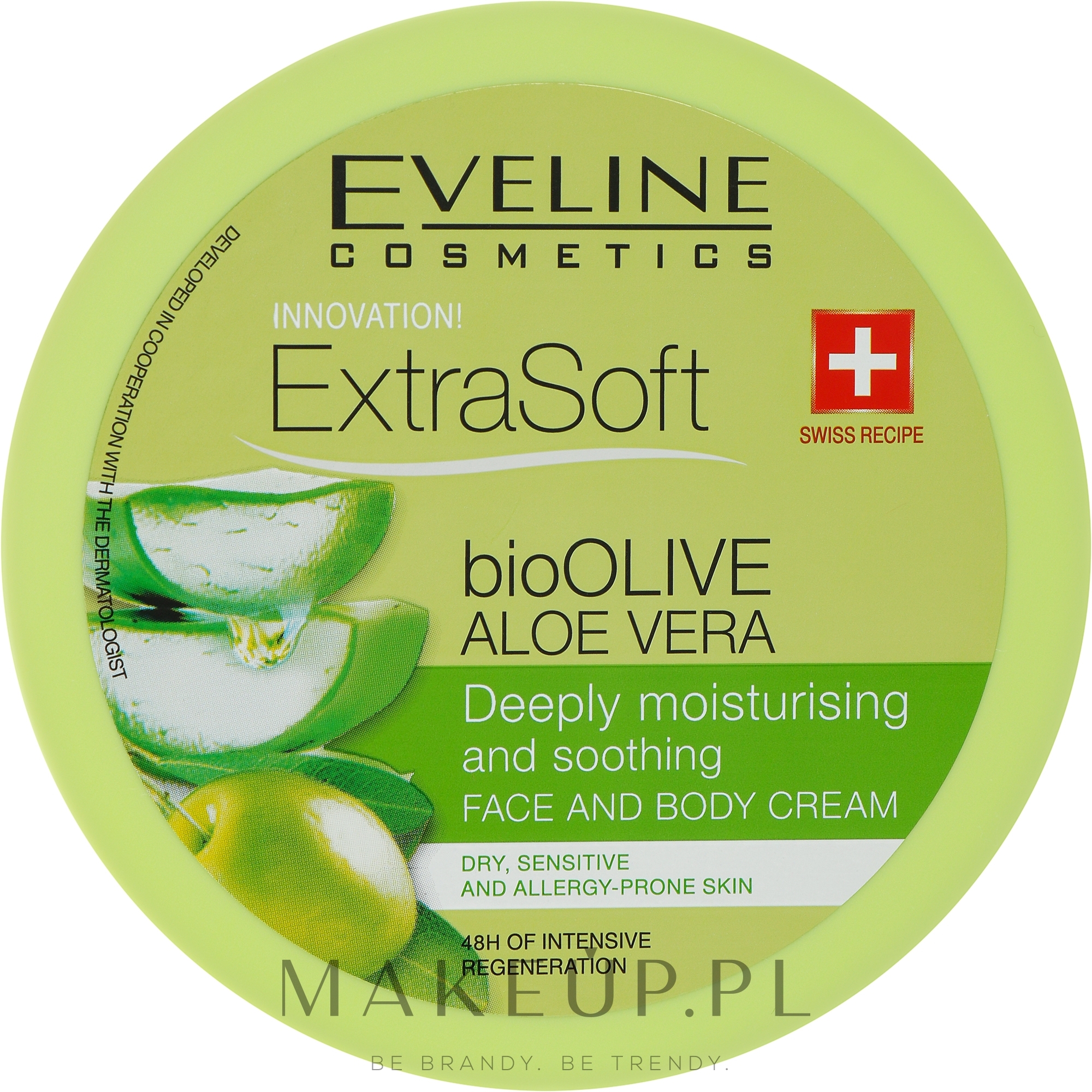 Łagodzący krem głęboko nawilżający do twarzy i ciała - Eveline Cosmetics Extra Soft Bio — Zdjęcie 200 ml