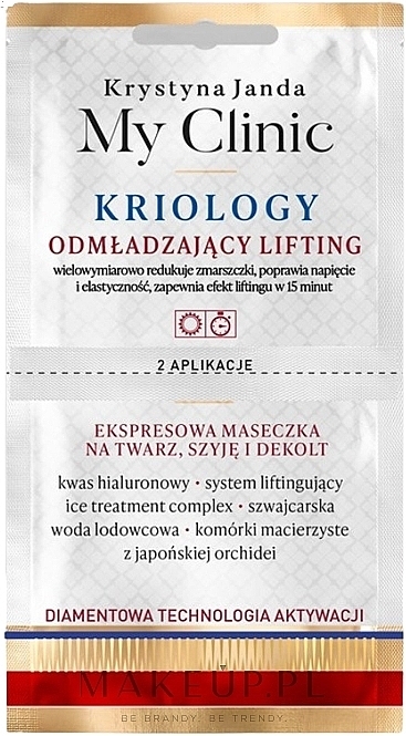 PREZENT! Ekspresowa maseczka na twarz, szyję i dekolt - Janda My Clinic Kriology Lifting Mask — Zdjęcie N1