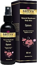 Naturalny dezodorant w postaci sprayu do ciała Opium - Sattva Natural Deodorant Body Mist Opium  — Zdjęcie N1
