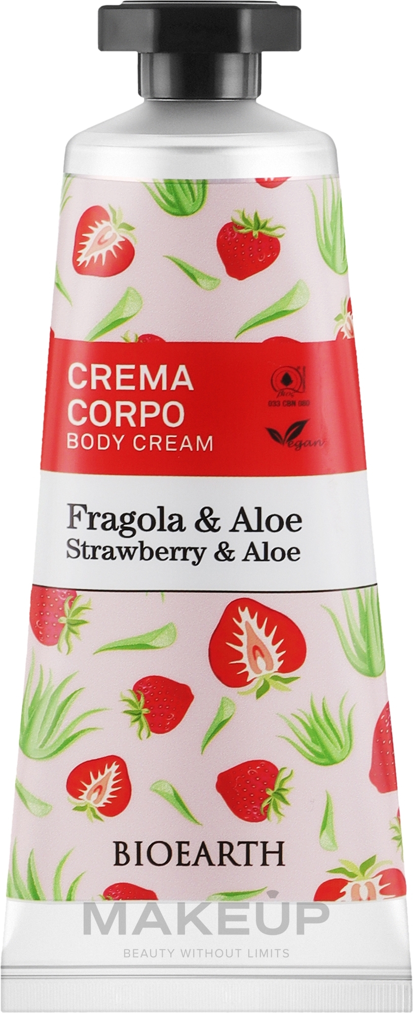 Krem do ciała Truskawka i aloes - Bioearth Family Strawberry & Aloe Body Cream — Zdjęcie 75 ml