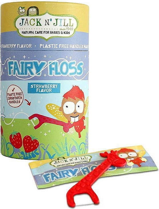 Nić dentystyczna dla dzieci Truskawka - Jack N' Jill Kids Fairy Floss Strawbery Flavour — Zdjęcie N1
