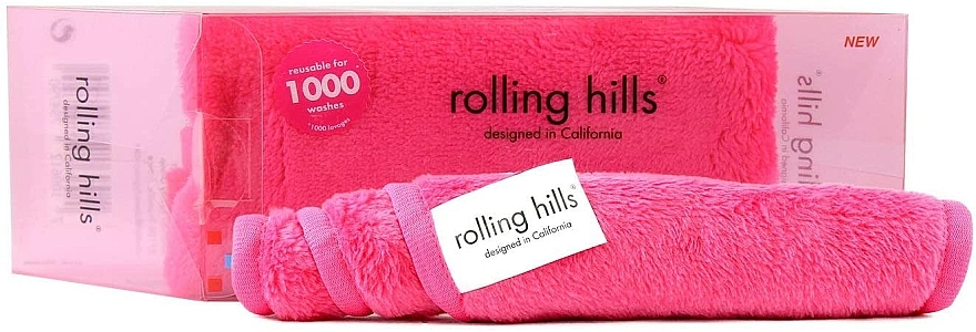 Wielorazowy ręcznik do demakijażu, różowy - Rolling Hills Makeup Remover Pink  — Zdjęcie N2