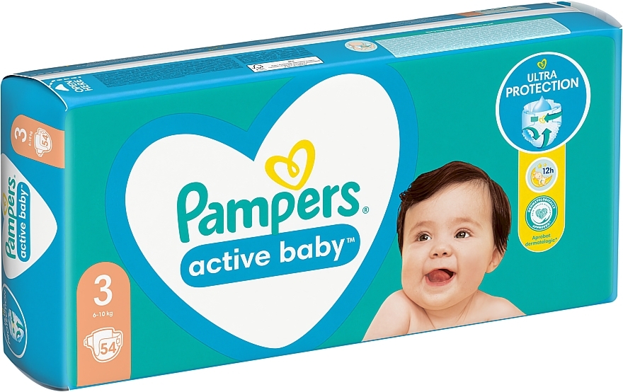 Pieluchy Active Baby 3 (6-10 kg), 54 szt. - Pampers — Zdjęcie N8