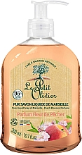 Mydło w płynie o zapachu kwiatu brzoskwini - Le Petit Olivier Pure Liquid Soap of Marseille Peach Blossom — Zdjęcie N1