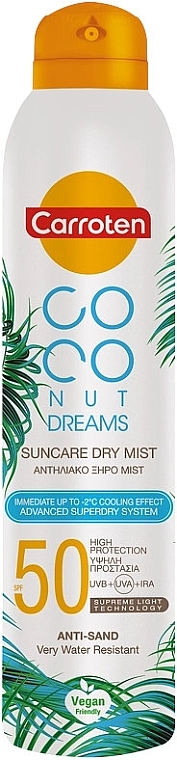 Mgiełka przeciwsłoneczna do ciała - Carroten Coconut Dreams Suncare Dry Mist Spray SPF50 — Zdjęcie N1