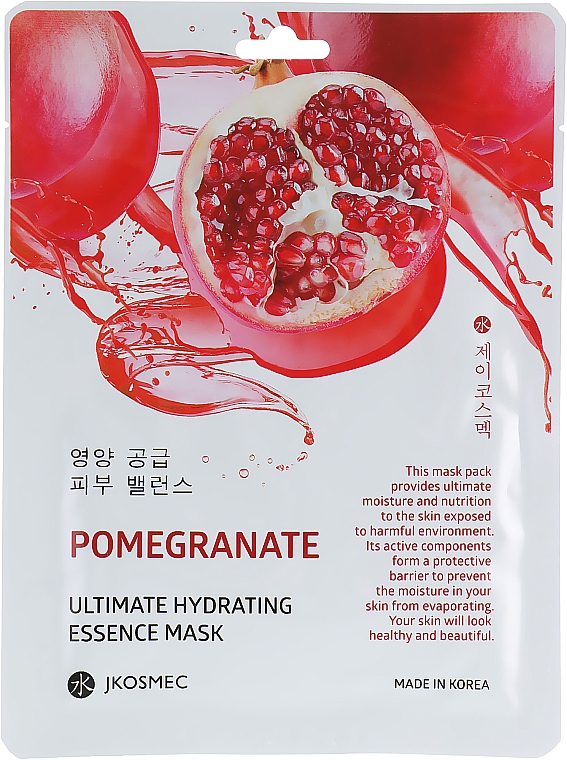 Nawilżająca maseczka w płacie z wyciągiem z granatu - Jkosmec Pomegranate Ultimate Hydrating Essence Mask — Zdjęcie N1