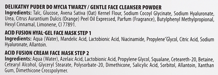 Profesjonalny zestaw do twarzy - Bielenda Professional Acid Fusion 3.0 (5 x powder 15 g + 5 x mask 10 ml + 5 x mask 20 g) — Zdjęcie N4
