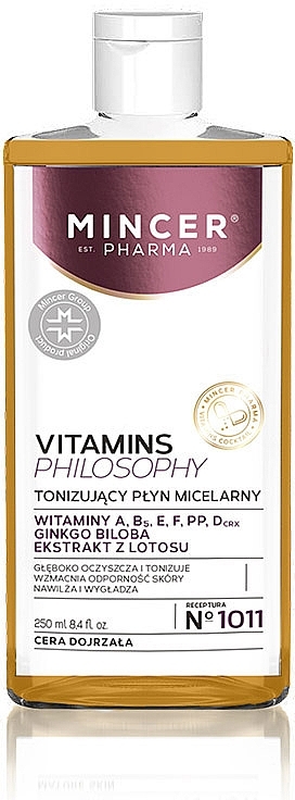 Tonizujący płyn micelarny do cery dojrzałej - Mincer Pharma Vitamins Philosophy N₀°1011 — Zdjęcie N1