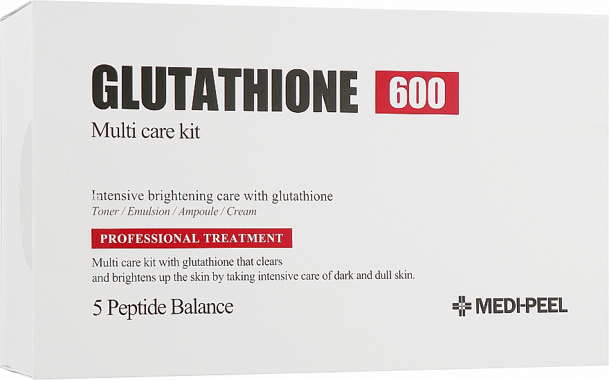 Zestaw - MEDIPEEL Glutathione Multi Care Kit (toner/30ml + emulsion/30ml + ser/30ml + cr/50g) — Zdjęcie N1