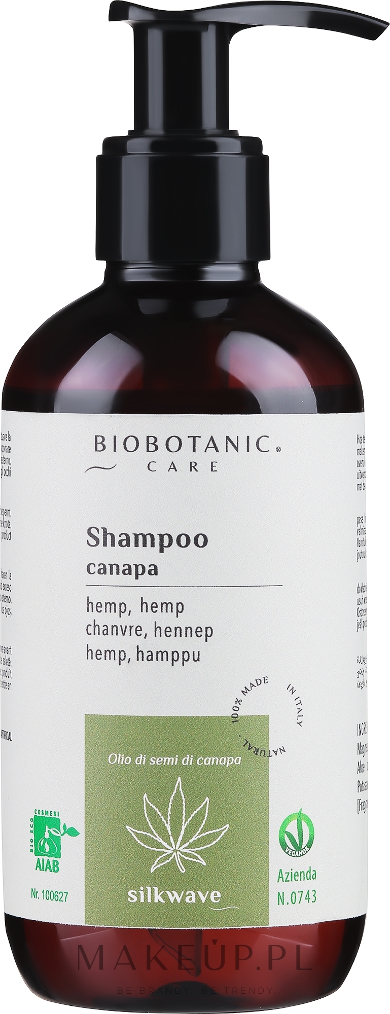 Szampon do włosów z olejem z nasion konopi - BioBotanic Silk Wave Hemp Shampoo — Zdjęcie 200 ml