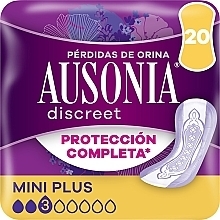 Mini podpaski urologiczne 20 szt - Ausonia Discreet Mini Plus — Zdjęcie N1