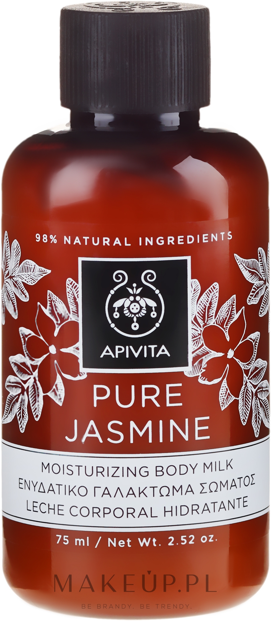 Nawilżające mleczko do ciała Jaśmin - Apivita Pure Jasmine Moisturizing Body Milk — Zdjęcie 75 ml