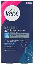 Plastry z woskiem do wrażliwej skóry stóp - Veet Expert Cold Wax Strips Legs Sensitive — Zdjęcie N1