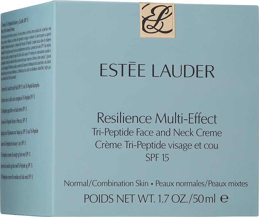 Trójpeptydowy krem do twarzy i szyi do skóry normalnej SPF 15 - Estée Lauder Resilience Multi-Effect Tri-Peptide Face And Neck Creme — Zdjęcie N3