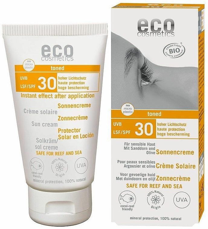 Wodoodporny krem przeciwsłoneczny SPF 30 z efektem opalania - Eco Cosmetics Sonne SLF 30 Getoent — Zdjęcie N1
