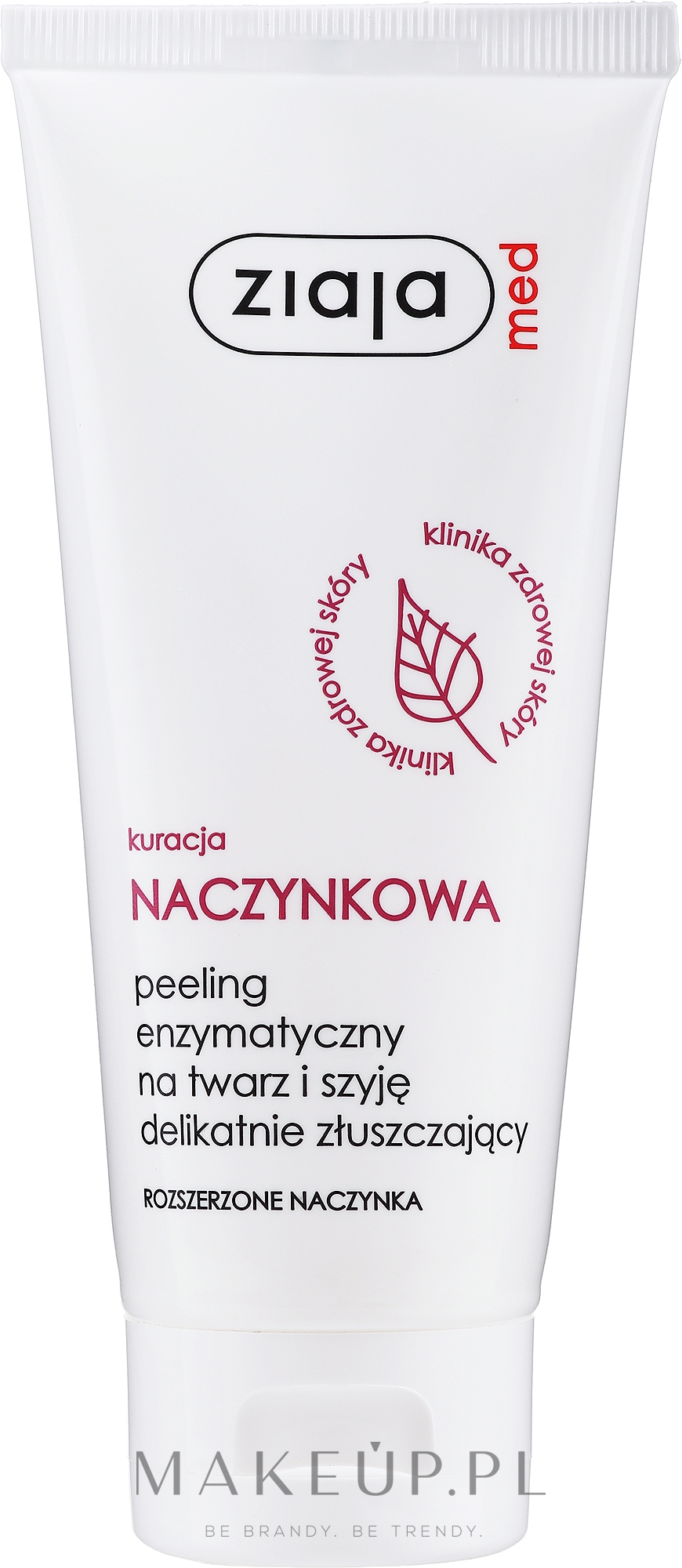 Delikatnie złuszczający peeling enzymatyczny na twarz i szyję - Ziaja Med Kuracja naczynkowa — Zdjęcie 75 ml