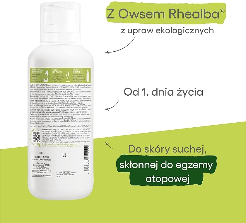 Zmiękczający balsam do ciała z dozownikiem - A-Derma Exomega Control Emollient Lotion Anti-Scratching — Zdjęcie N5