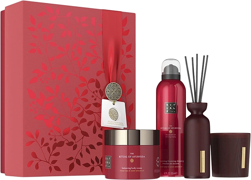 Zestaw - Rituals The Ritual of Ayurveda Large Gift Set 20024 (sh/gel/200ml+b/cr/200ml+diffuser/70ml+candle/140g) — Zdjęcie N1