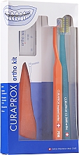Kup Zestaw do zębów, opcja 30, pomarańczowy i niebieski - Curaprox Ortho Kit (brush/1pcs + brushes 07,14,18/3pcs + UHS/1pcs + orthod/wax/1pcs + box)
