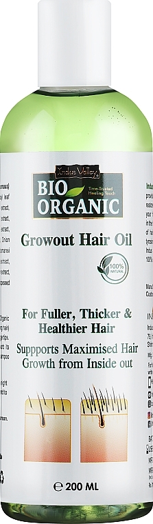 Olej pielęgnujący do włosów stymulujący ich wzrost - Indus Valley Bio Organic Growout Hair Oil — Zdjęcie N1