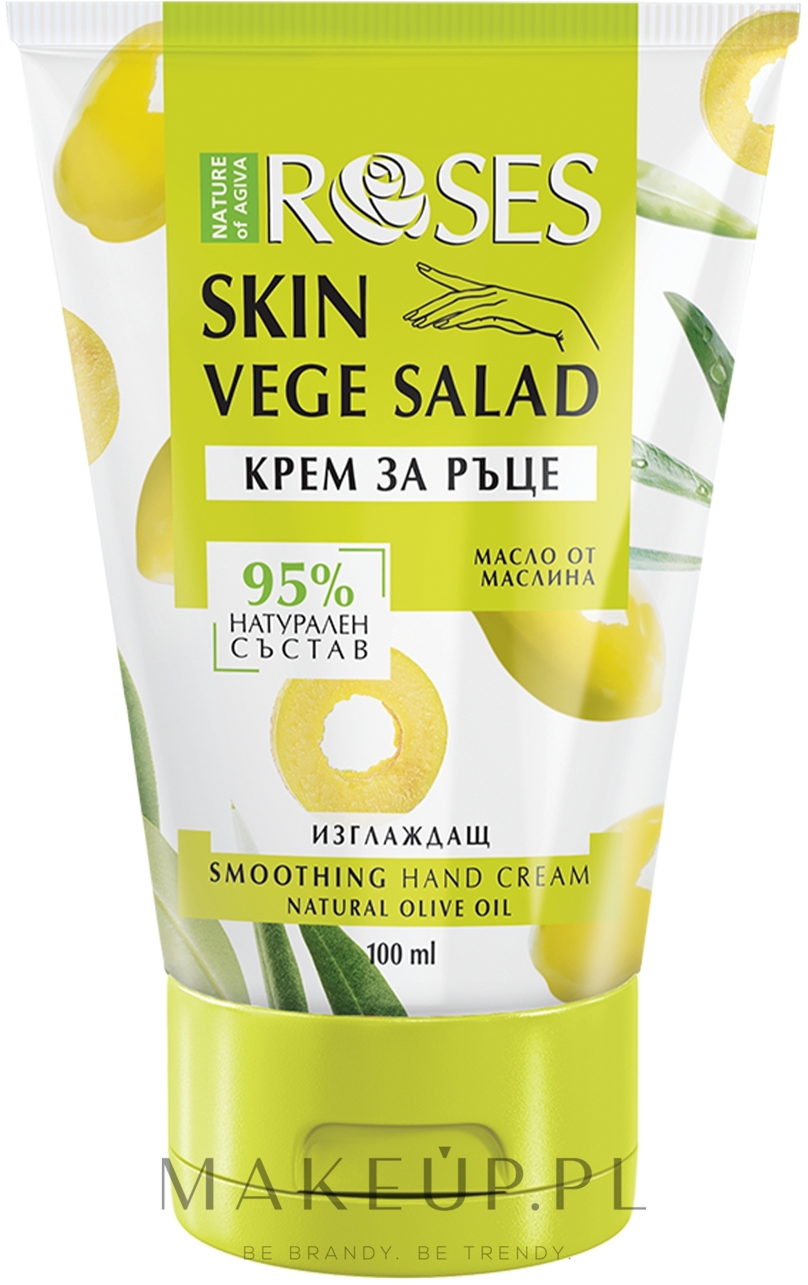 Wygładzający krem do rąk z oliwą z oliwek - Nature of Agiva Roses Vege Salad Smoothing Hand Cream — Zdjęcie 100 ml