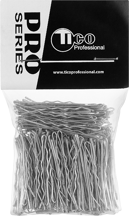 Wsuwki do włosów-faliste 40 mm, srebrne - Tico Professional — Zdjęcie N3