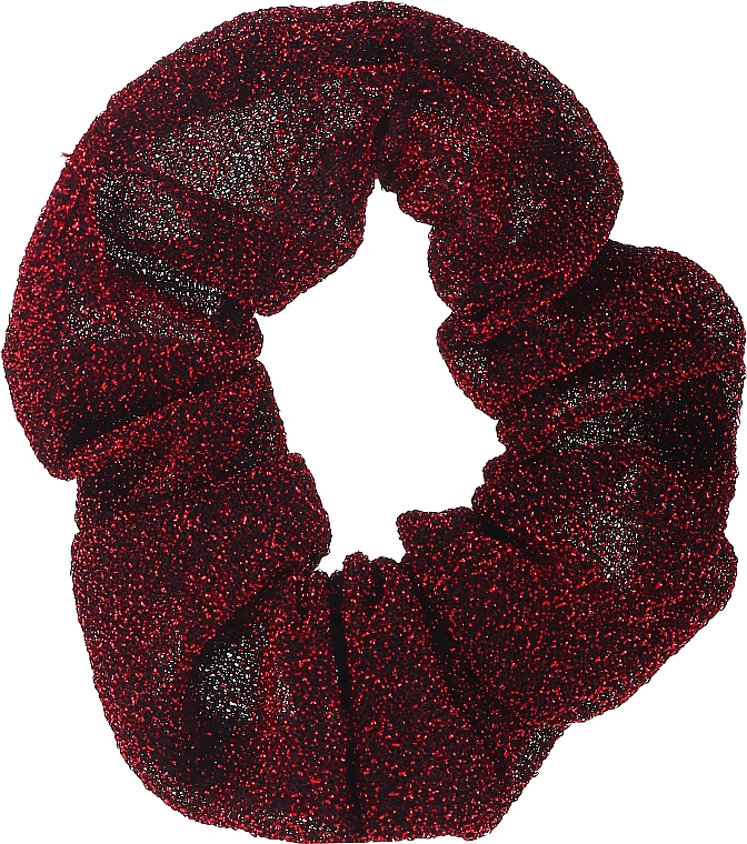 Gumka-scrunchie do włosów, 22906, bordowa - Top Choice Glitter — Zdjęcie N1