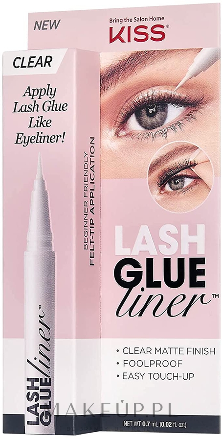 Klej do rzęs i eyeliner 2 w 1 - Kiss Lash Glue Liner — Zdjęcie Clear