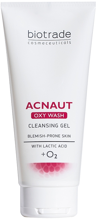 Delikatny żel oczyszczający z tlenem i kwasem mlekowym - Biotrade Acnaut Oxy Wash Cleansing Gel — Zdjęcie N1