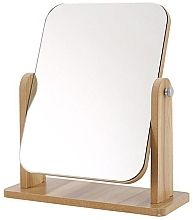 Drewniane prostokątne lusterko na stojaku - Ecarla — Zdjęcie N1